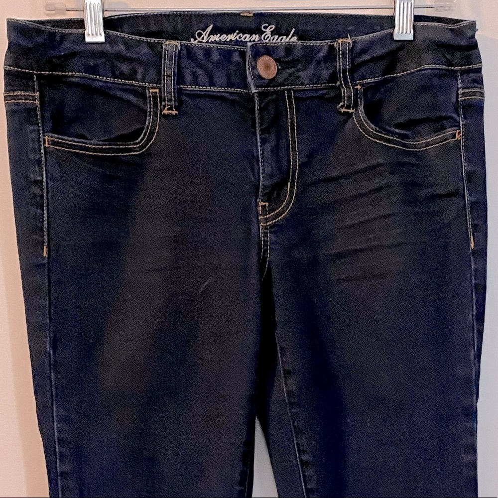 AE Dark Wash, Low-rise Jegging